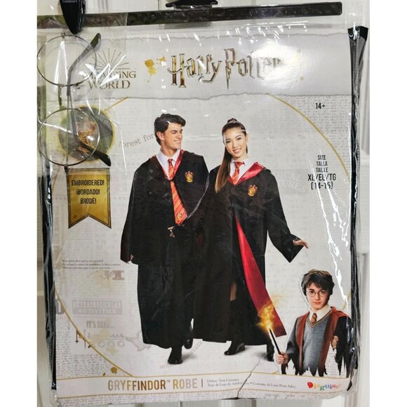 Harry Potter Deluxe Costume Robe Cloak Glasses Wizard Halloween Kids Teen 14-16 - Picture 1 of 5